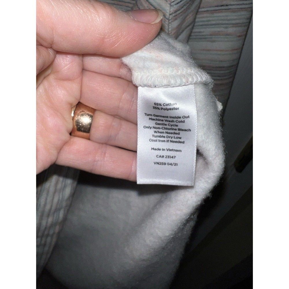 T By Talbots Top Womens 1X Striped Pullover Mock Neck Side Zip Detail Sweatshirt - Picture 8 of 9